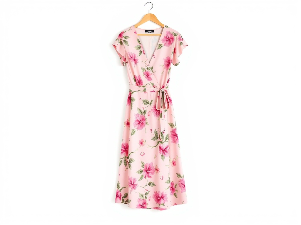 Vestido Wrap Midi Rosa